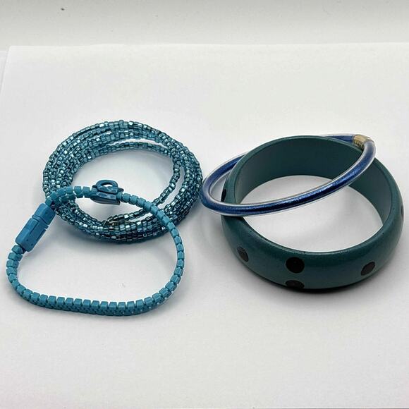 Blue Zipper Poke a dot Bracelet Bundle - Picture 3 of 4